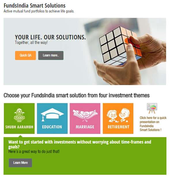 A screenshot of the Smart Solutions page.