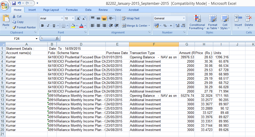 Transaction Report