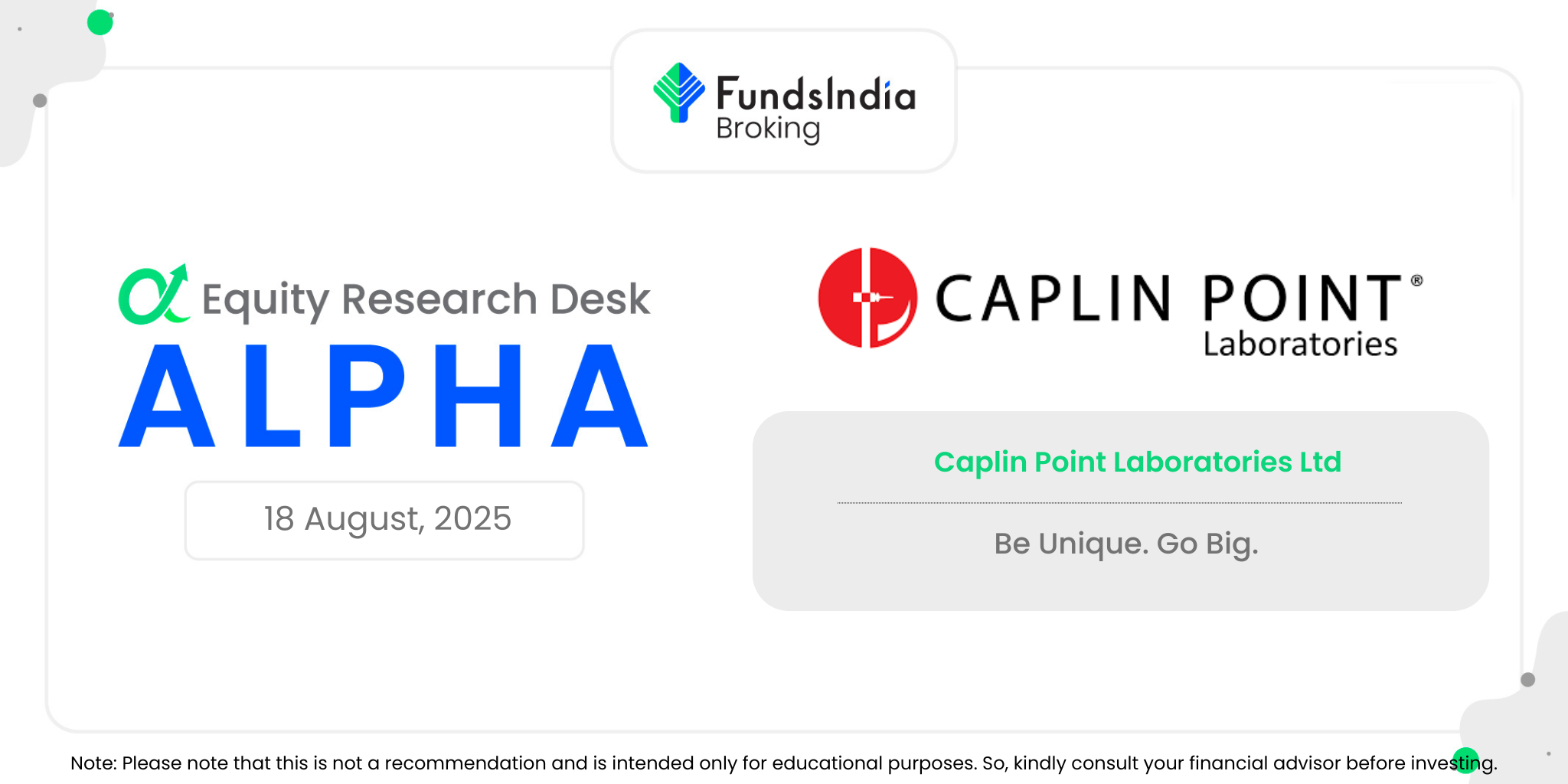 Caplin Matrix Caplin Point Laboratories Ltd — Niche Pharma, Global AmbitionsInsights
